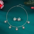thumbnail image 4 of NICKSUN Christmas Snowflake Rhinestone Jewelry Set for Women, Crystal Pearl Snowflake Pendant Necklace & Dangle Earrings Matching Set, Winter Xmas Holiday Party Accessory Gift, 4 of 6