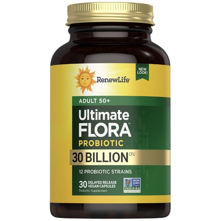Renew Life Adult 50+ Probiotic Supplement Capsules, Unisex, 30 Billion CFU, 30 Count