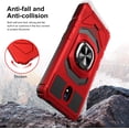 thumbnail image 4 of Compatible for Nokia C100 Case with Tempered Glass Screen Protector [Military Grade] Ring Car Magnetic Mount Kickstand Shockproof Phone Cover - Red, 4 of 7
