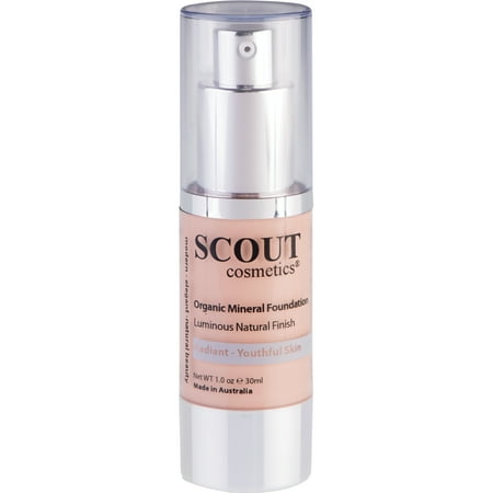 SCOUT Cosmetics Organic Healthy Glow Fluid Foundation with Rose & Grapefruit Shell