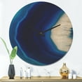 thumbnail image 2 of Designart 'Blue and White Agate Crystal II' Modern Wood Wall Clock, 2 of 5