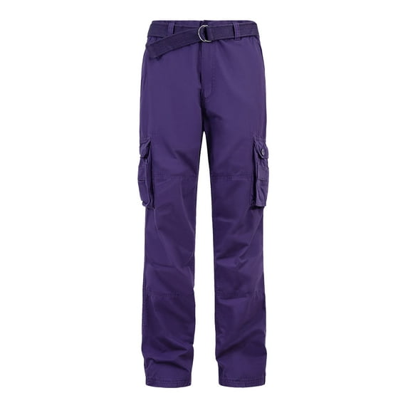 G-Style Men's Essential Enzyme Washed Twill Cargo Pants Purple 32/30