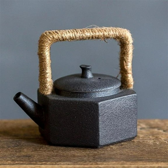 Antique Stoneware Loop Handled Teapot Old Ore Mud Porcelain Kung Fu Tea Set Handmade Teapot Tea Maker Tea Kettle