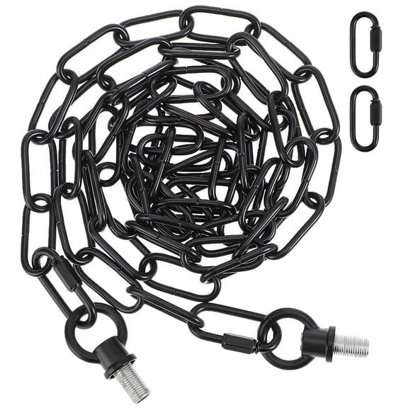 Cadena industrial negra para luminarias, cadena negra resistente para plantas colgantes y luminarias Swag para uso en interiores y exteriores