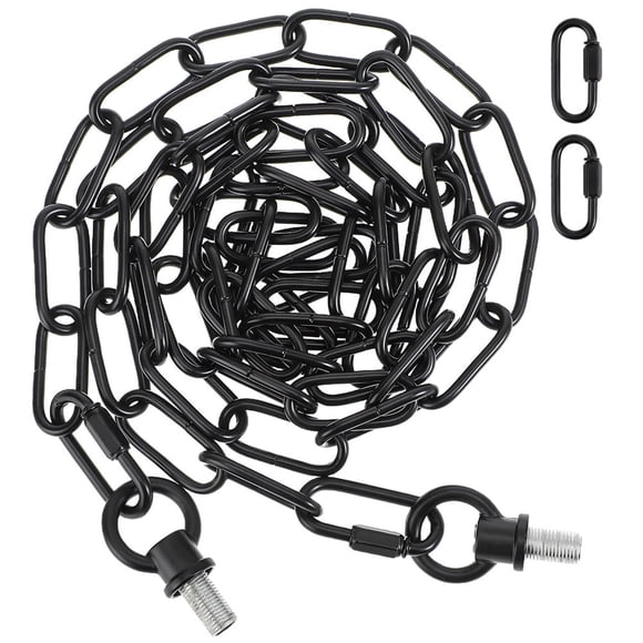 Cadena industrial negra para luminarias, cadena negra resistente para plantas colgantes y luminarias Swag para uso en interiores y exteriores
