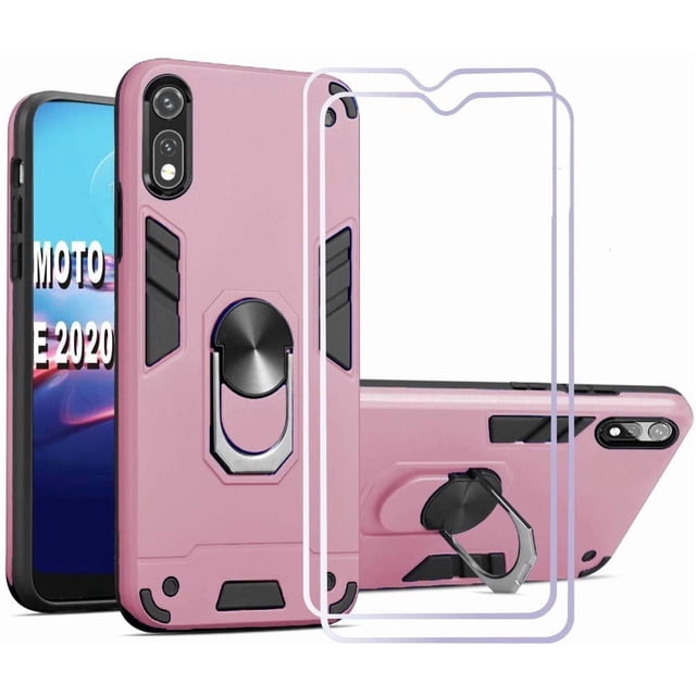 Funda Folmeikat para Moto E 2020, 6.2" con soporte de anillo giratorio 360°