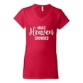 thumbnail image 2 of Wild Bobby Make Heaven Crowded Inspirational/Christian Women Standard V-Neck Tee, Red, XX-Large, 2 of 5