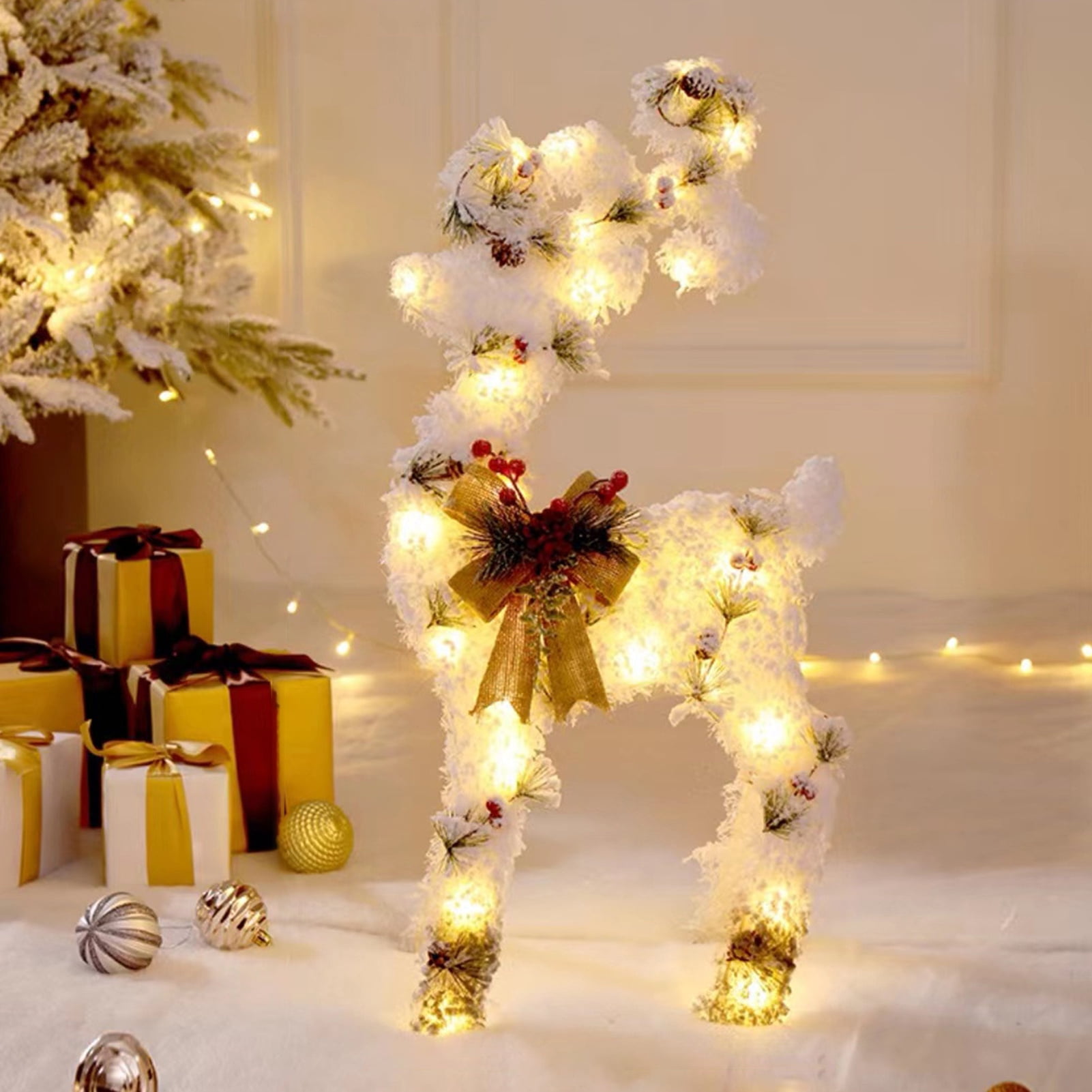 Travelwant Lighted Christmas Reindeers, Outdoor Yard Christmas