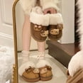 thumbnail image 4 of Fuzzy Slippers for Women Girls, Cute Hello Kitty House Shoes, Anime Warm Plush Slipper Birthday Gift for Daughter Wife Girlfriend Cute Cartoon Outdoor Flat Slippers 7-8/38-39, 4 of 10
