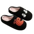 thumbnail image 5 of Womens House Slippers Slip-on Flat Heel Slides Round Toe Flat Heel Slides Women's Casual Dressy Indoor Home Halloween Pumpkin Ghost Fall Winter Flat Shoes, 5 of 9