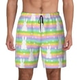 thumbnail image 2 of Goofa Rainbow Rabbit Printed Men's Swim Trunks Board Shorts Quick Dry Mens Swimming Trunks with Compression Liner,Breathable Fit Hawaii Beach Shorts-Medium, 2 of 9
