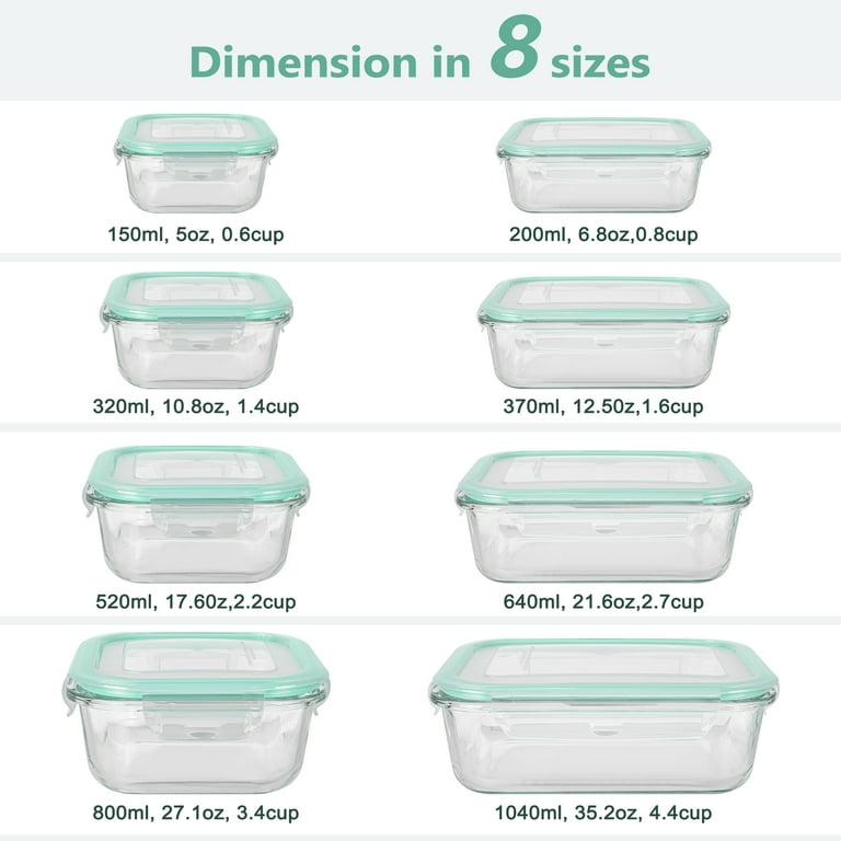 GPED 8-Pack Glass Meal Prep Containers, Stackable photo 5