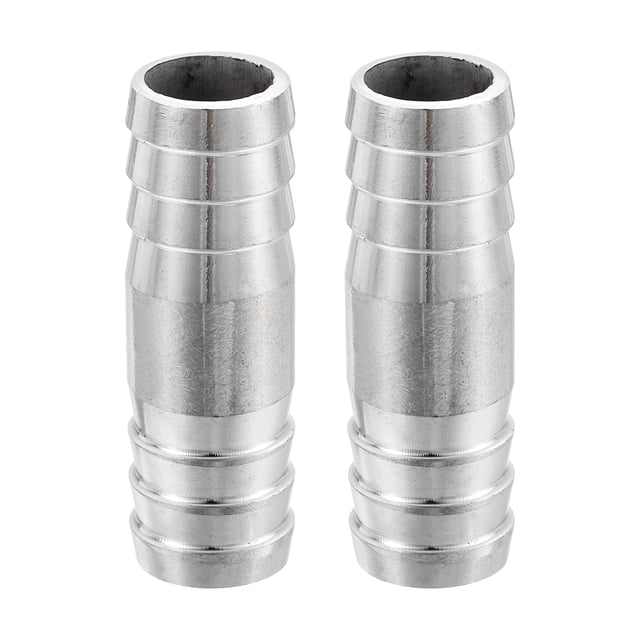 2Pcs 18x55mm Conector de manguera, Adaptador de tubería de acero inoxidable 304 para sistemas de vacío, Conexiones industriales, Equipos neumáticos, Plata