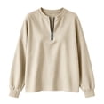 thumbnail image 5 of NominalSnug Womens Fleece Sweatshirts with Pockets Half Zip Cotton Pullover Tops Quarter Zipper Hoodies Fall Winter Clothing, 5 of 8