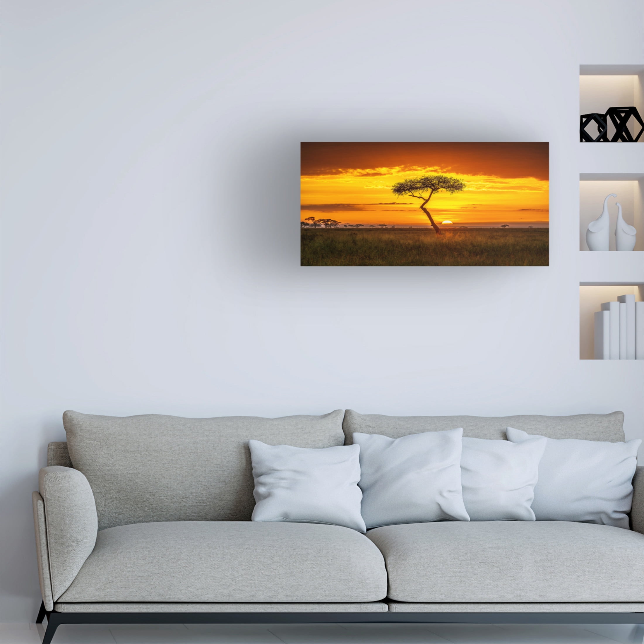 Canvas Wall Art - Jeffrey C. Sink 'Primordial Africa' Wall Art for Living Room, Bedroom, or Office Décor by Trademark Fine Art - 32 x 16 Inches