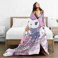 thumbnail image 5 of Kuromi Blanket, Anime Throw Blanket For Couch Sofa Bed, Soft Cozy Lightweight Warm Flannel Blanket, Home Decor, Anime Gifts For Boys Girls Kids Teens, 60"X50", 5 of 9