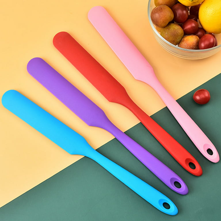 Twowood Slim Spatula Non-Stick Long Handle Heat-resistant Silicone Jar  Smoothies Baking Spatula for Stirring 