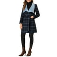 thumbnail image 2 of Unique Bargains Women's Plaid Coat Fall Shawl Collar Check Coat, 2 of 6