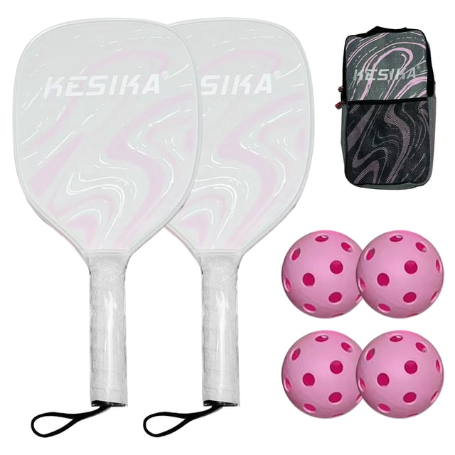 Pickleball Rackets Set Pickleball Paddle Set of 2 Rackets and 4 Pickleballs Balls Pickle-Ball Racquet with Balls Sports Accessory