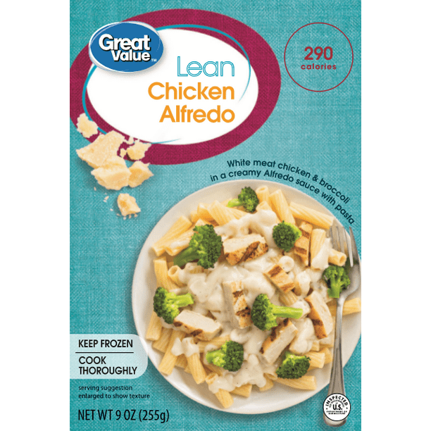 Great Value Frozen Lean Chicken Alfredo, 9 oz