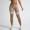 thumbnail image 6 of Women's Striped Outdoor Sports Leggings High Waisted And Lifting Yoga Clothes Quick Drying Running Sports And Fitness Pants(M, Khaki), 6 of 8