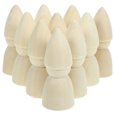 HOMEMAXS 10Pcs Wooden Peg Dolls Unfinished Decorative Wood Figures for DIY Painting
