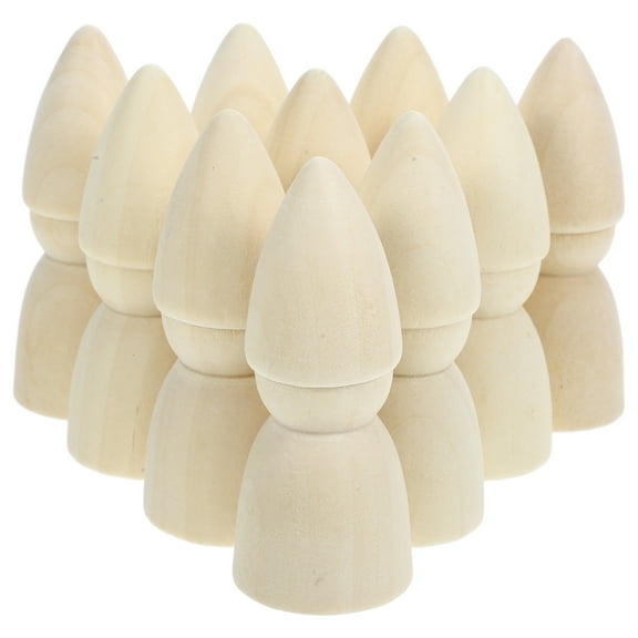 HOMEMAXS 10Pcs Wooden Peg Dolls Unfinished Decorative Wood Figures for DIY Painting
