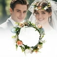 thumbnail image 2 of Wreath, Hair Accessories, Dienrx Women Flower Headband Crown Headpiece Hair Wreath with Ribbon Wedding Prom Photos Festival, 1 Hairband Wreath Prop, 2 of 9