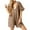 Khaki-1, variant on BUIGTTKLOP Women's Solid Oversized Casual Rompers Summer Outfits Workout Hot Short Tee Rompers V Neck Loose Short Sleeve Jumpsuit With Pocket