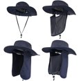 thumbnail image 1 of Sombrero para el sol al aire libre UPF 50 Protección impermeable Sombrero de pesca Cubierta para la cara Sombrero con solapa para el cuello de verano Azul real, 1 of 5