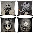 thumbnail image 1 of 4pcs 45.72cm x 45.72cm Funda de almohada Decoración de Halloween Sofá Funda de almohada Algodón Lino Fundas de almohada cuadradas para sofá, sofá, cama y automóvil JAMW Sencillez, 1 of 5