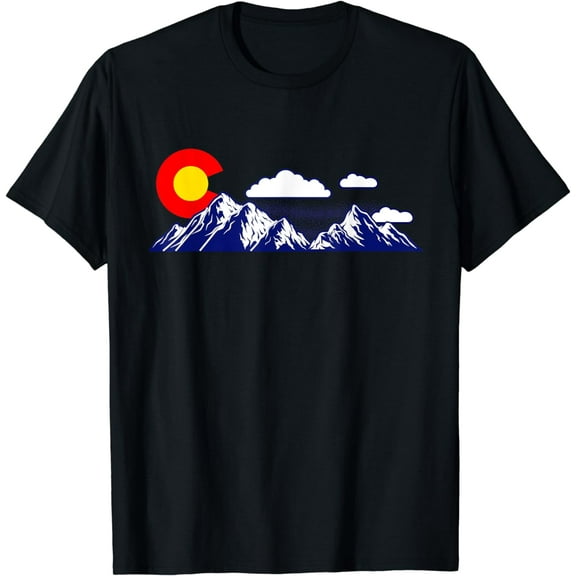 Colorado State Denver Map Flag CO Souvenir Mountain T-Shirt