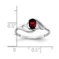 thumbnail image 2 of Solid 14k White Gold 6x4mm Oval Garnet January Red Gemstone Engagement Ring Size 8, 2 of 3