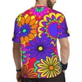 thumbnail image 4 of Psychedelic Print T-Shirt Male Groovy Flower Power Street Style Gym T-Shirts Fast Dry Summ, 4 of 5