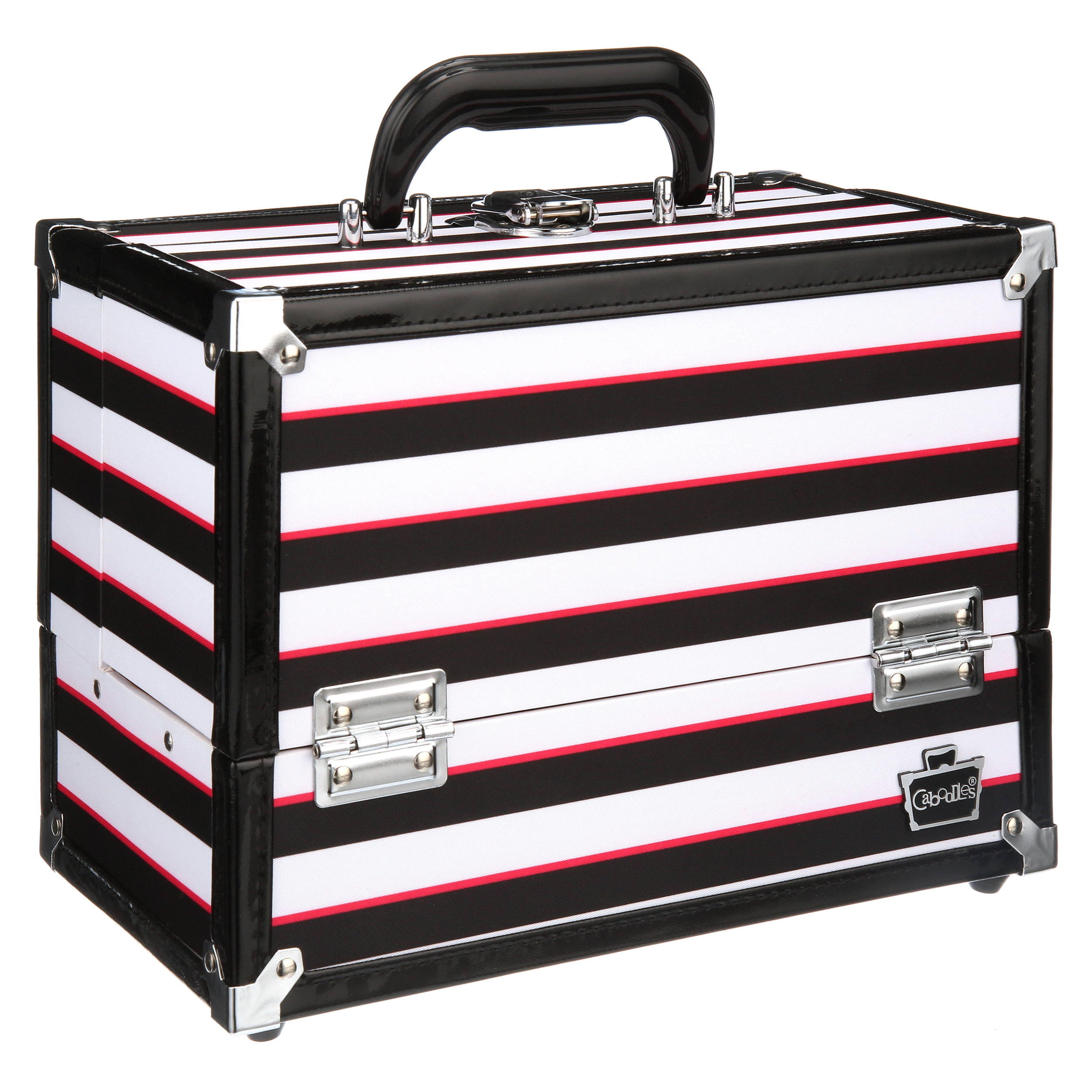 Caboodles Inspired Makeup Case, 2 Tray, Multi Color Striped - image 5 of 7