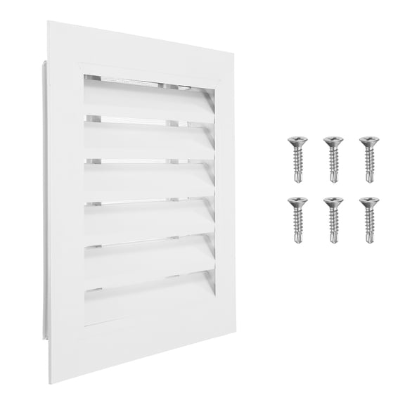 Uxcell 12x12 Inch Gable Vent, 1PCS Aluminum Alloy Wall Shed Vents with Strainer, White