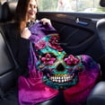 thumbnail image 4 of Gothic Floral Skull Plush Blanket | Soft Polyester, All-Season, Multi-Color, Ideal for Home/Camping/Office Christmas Gift, 4 of 6