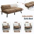 thumbnail image 4 of Convertible Folding Futon Sofa Bed 71‘’ Futons Couch with Adjustable Backrest Folding Sleeper Recliner for Efficient Home,Small Spaces, Living Room or Office, Brown, 4 of 9