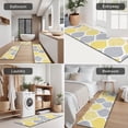 thumbnail image 5 of Yellow and Gray Geometric Quatrefoil Pattern Kitchen Rugs Sets Of 3,Kitchen Runner Rugs Non Skid Washable,Decorative Kitchen Floor Mats for Kitchen,Sink,Laundry,17"x30"+ 17"x47" + 17"x59", 5 of 6