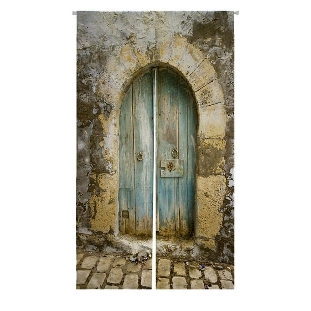 Abphqto Old Arched Door In North Africa Japanese Noren Curtain Doorway Window Treatment Curtains Cotton Linen 105x120 Cm Com Abphqto Old Arched Door In North Africa, How To Hang Curtains On Arched Doorway