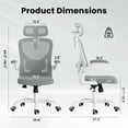 thumbnail image 2 of DECMAY Ergonomic Office Chair with Headrest, High Back Desk Chair with Lumbar Support & Flip-up Arms, 2 of 9