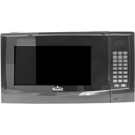 Rival 0.9 cu ft Refurbished Microwave Oven, Black