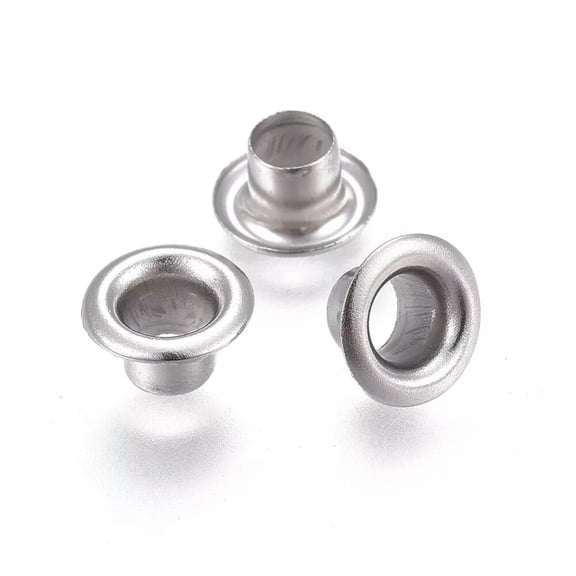 GKNET 20pcs Stainless Steel Grommets Eyelets 4mm Hole Size for Bead Cores Leather