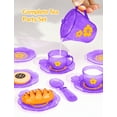 thumbnail image 5 of 33PCS Mint Purple Pretend Play Tea Party Set for Kids Plastic Mini Kitchen Food & Dessert Toys, BPA-Free Playset Accessories with Teapot, Cups, Plates, Macarons Role Play Gift for Girls & Boys Ages 3, 5 of 7