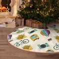 thumbnail image 5 of Sikiie Travel Elements Nativity Christmas Tree Skirt, Jesus Christian Winter Holiday Tree Mat Decoration(30-48IN)48", 5 of 6