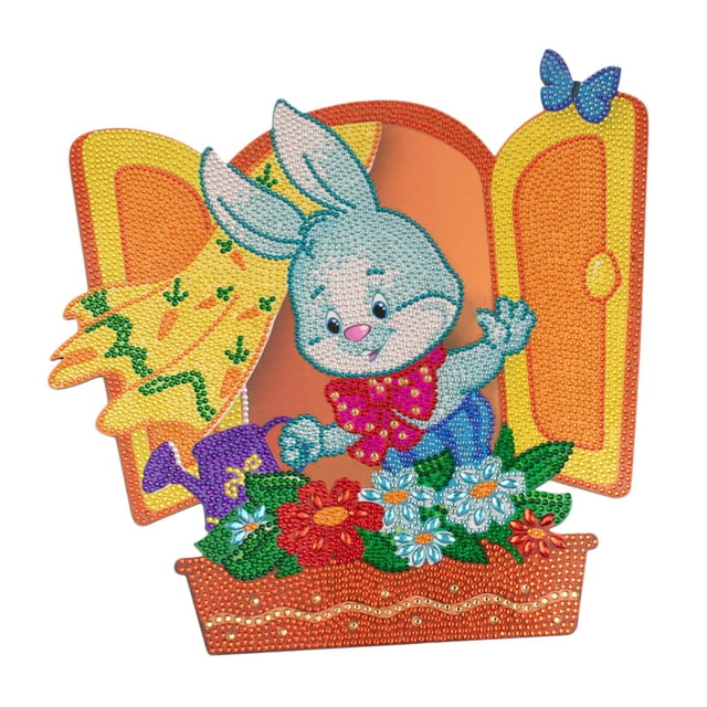 Rongfmy Kits de Peinture Pâques Rabbit iamond Broderie au Point de Croix Décoration D D
