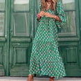 thumbnail image 4 of Sakmal Maxi Shirt Dresses for Women 2026 Loose Flowy Green Dress Graphic Long Sleeve Dresses, 4 of 9