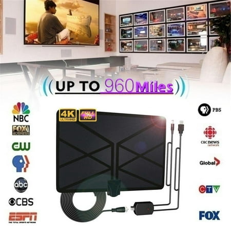 960 Miles TV Aerial Indoor Amplified Digital HDTV Antenna 4K HD DVB-T Freeview TV for Local Channels Broadcast Home