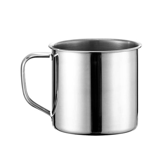 18/8 Stainless Steel Coffee Mug with Handle 8.5 Oz, Small Metal Camping Coffee Cup, Unbreakable Portable Hiking Cup, Tea Water Drinking Cups for Outdoor Travel, Picnics, 1 Pack,Silver