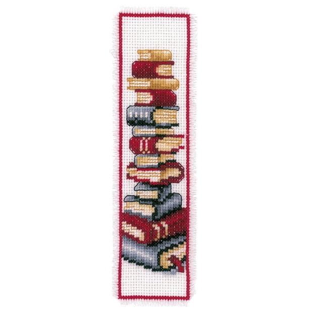 Hilo Algodón Ecológico 14CT Tela Blanca 2 Hebras 18*6CM Kit Serie Marcapáginas Punto Cruz (doble Cara) XJL012